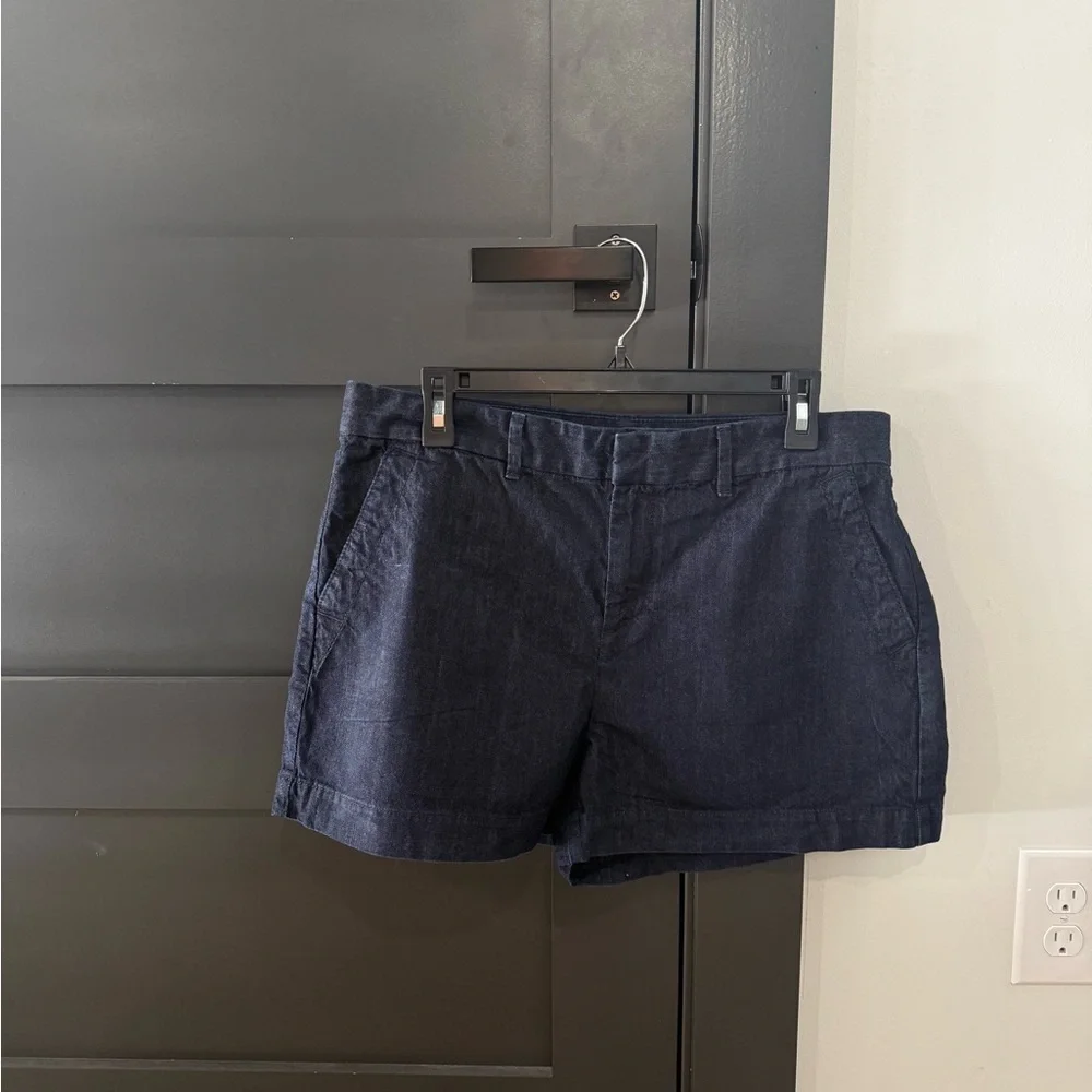 Ann Taylor Loft High Rise Dark Wash Blue Denim Jean Shorts Women 31/12